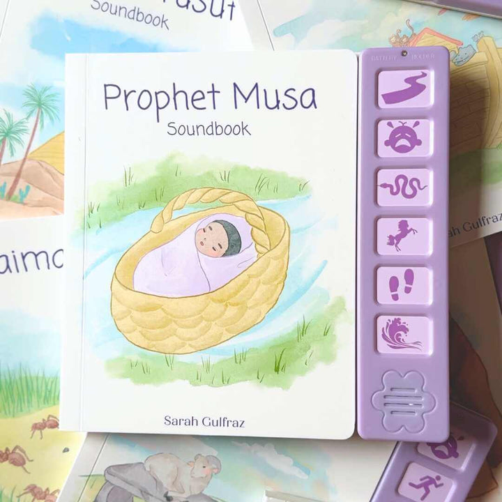 Buy Prophet Musa Sound Book at deensquare.com. Interactive Islamic board book with 6 sounds for children. Dubai | UAE. Shop now.