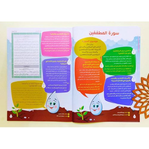 A simplified Juz Amma educational book for kids. Tafsir, reflection questions, and Islamic learning by Nora Mokhtar Sadiq.