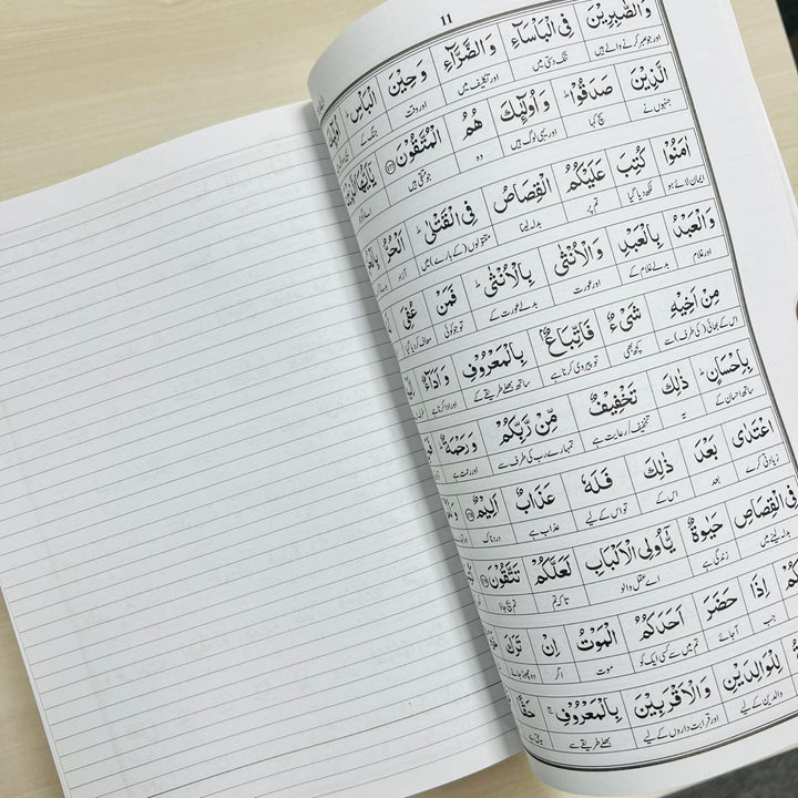 Buy Quran-e-Majeed Lafzi Tarjumah by Farhat Hashmi 30 Juz set at deensquare.com Dubai | UAE. Word-by-word Urdu translation with note pages.