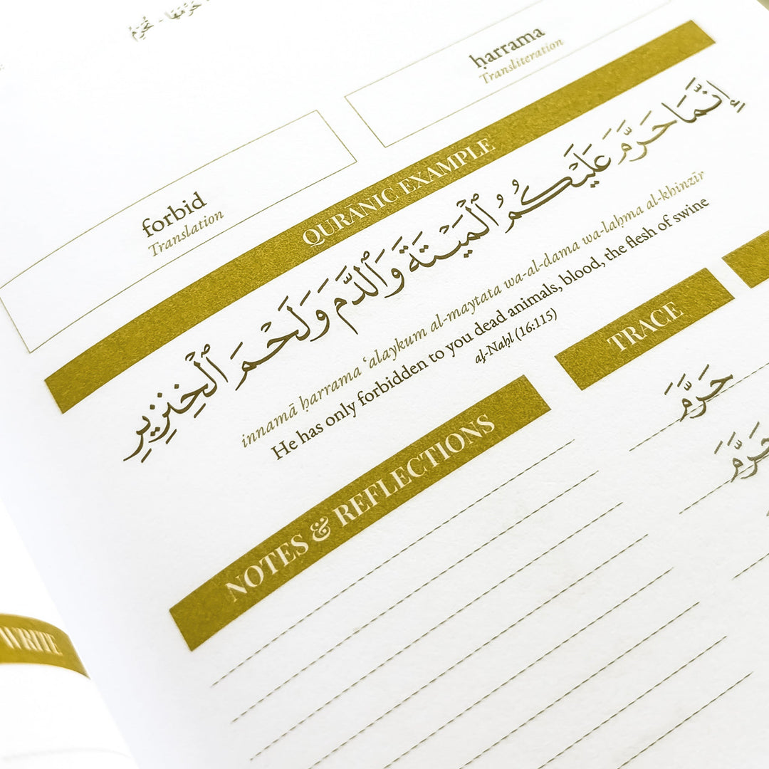 Quran Roots: Top 500 Quranic Words & Vocabulary Journal inside page 10