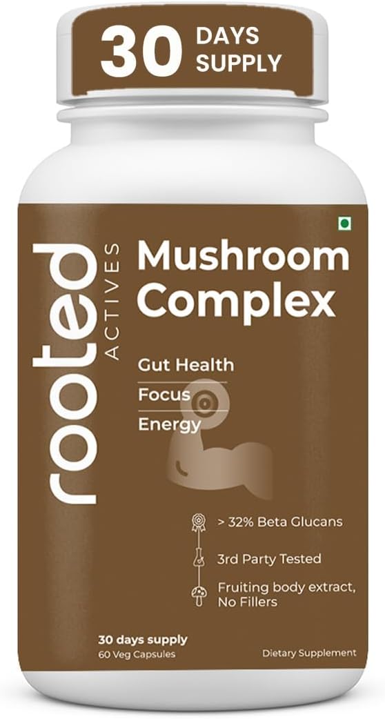 Organic 7 Mushroom Complex with Lion’s Mane, Reishi, Cordyceps and more. Over 30% beta glucans for immunity, gut, brain and daily wellness support.