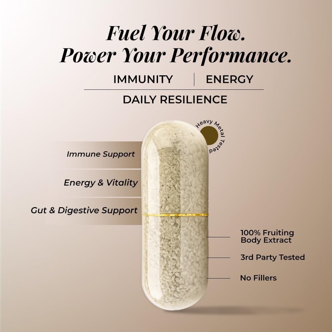 Organic 7 Mushroom Complex with Lion’s Mane, Reishi, Cordyceps and more. Over 30% beta glucans for immunity, gut, brain and daily wellness support.