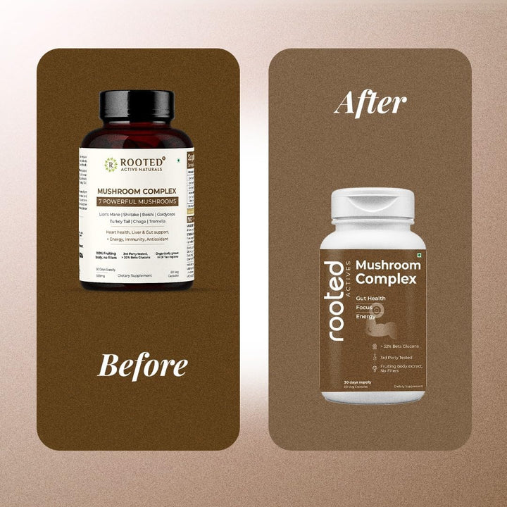 Organic 7 Mushroom Complex with Lion’s Mane, Reishi, Cordyceps and more. Over 30% beta glucans for immunity, gut, brain and daily wellness support.