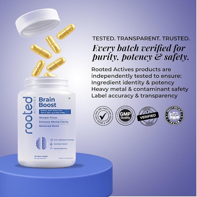 Boost focus, memory &amp; brain wellness with Rooted Actives Lion&