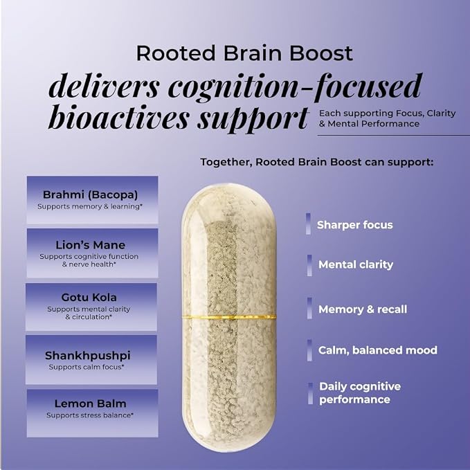 Boost focus, memory &amp; brain wellness with Rooted Actives Lion&