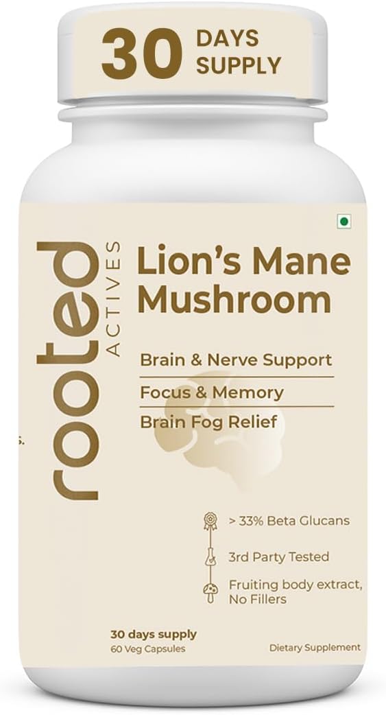 Support focus, memory &amp; brain health with Rooted Actives Lion&