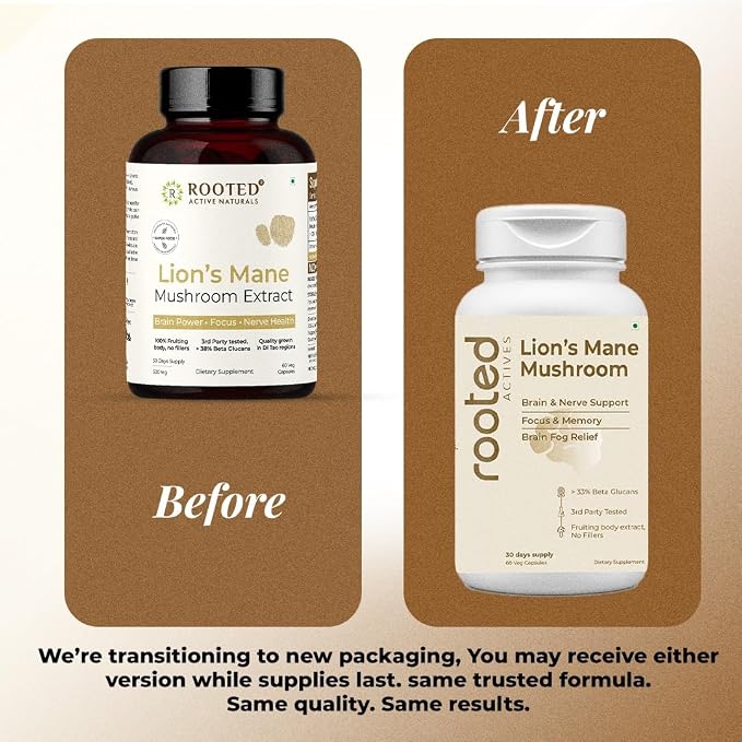 Support focus, memory &amp; brain health with Rooted Actives Lion&