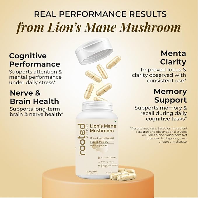 Support focus, memory &amp; brain health with Rooted Actives Lion&