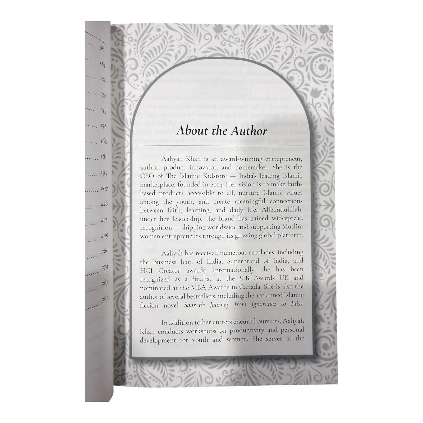 Saarah’s Journey: From Ignorance to Bliss – Finale  aaliyah khan about the author