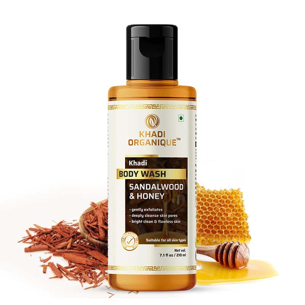 Khadi Organique Sandalwood & Honey Body Wash 210 ml