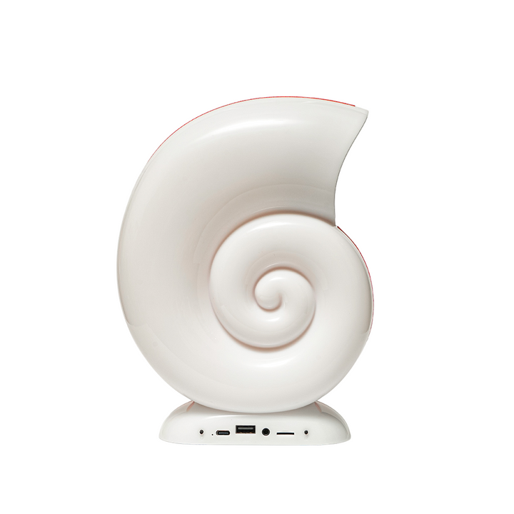 Buy Sea Snail table lamp with Bluetooth speaker &amp; clock at deensquare.com Dubai UAE. Stylish rechargeable lamp with immersive sound modes.