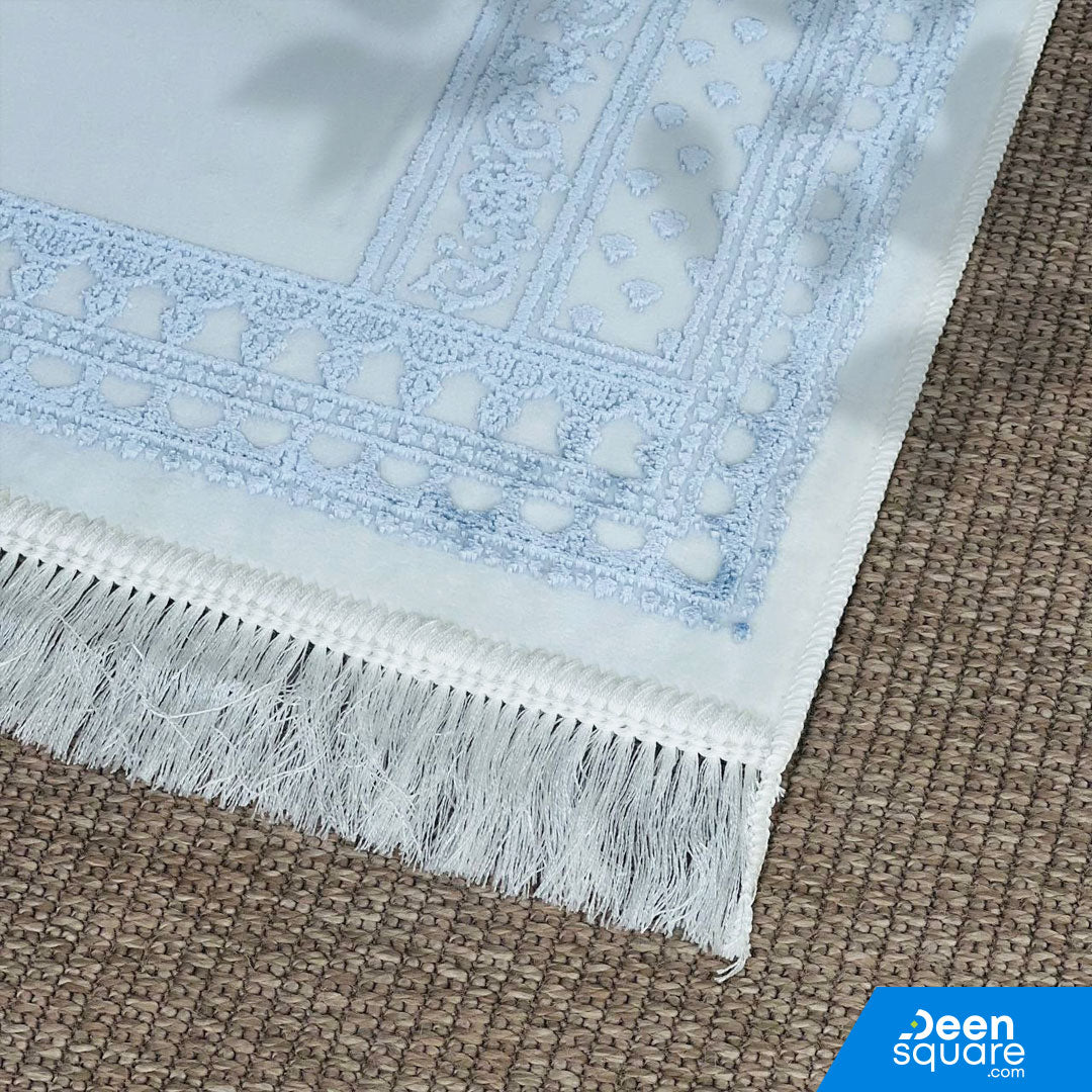 Buy Soft Prayer Mat AYDIN Turkish at deensquare.com Dubai | UAE. Comfortable Turkish سجادة صلاة with elegant border design, durable and gift-ready.