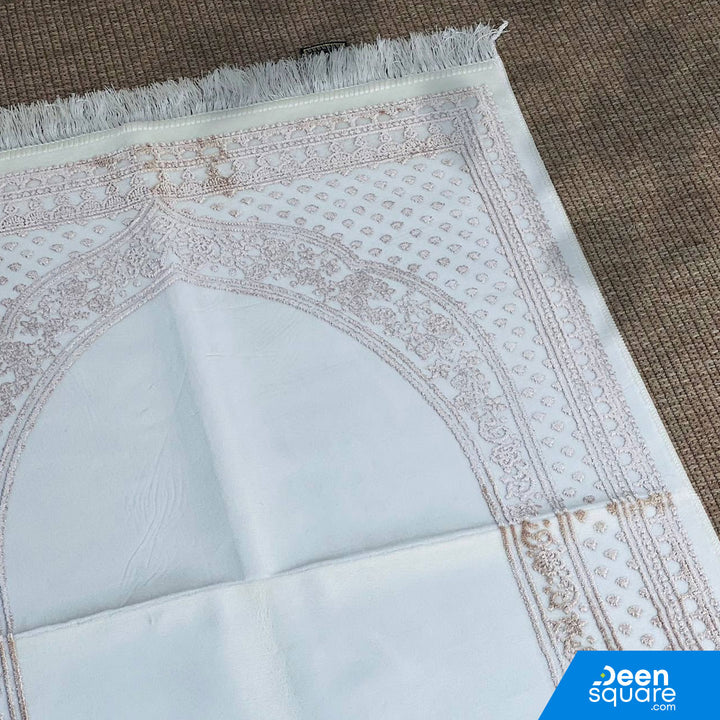 Buy Soft Prayer Mat AYDIN Turkish at deensquare.com Dubai | UAE. Comfortable Turkish سجادة صلاة with elegant border design, durable and gift-ready.
