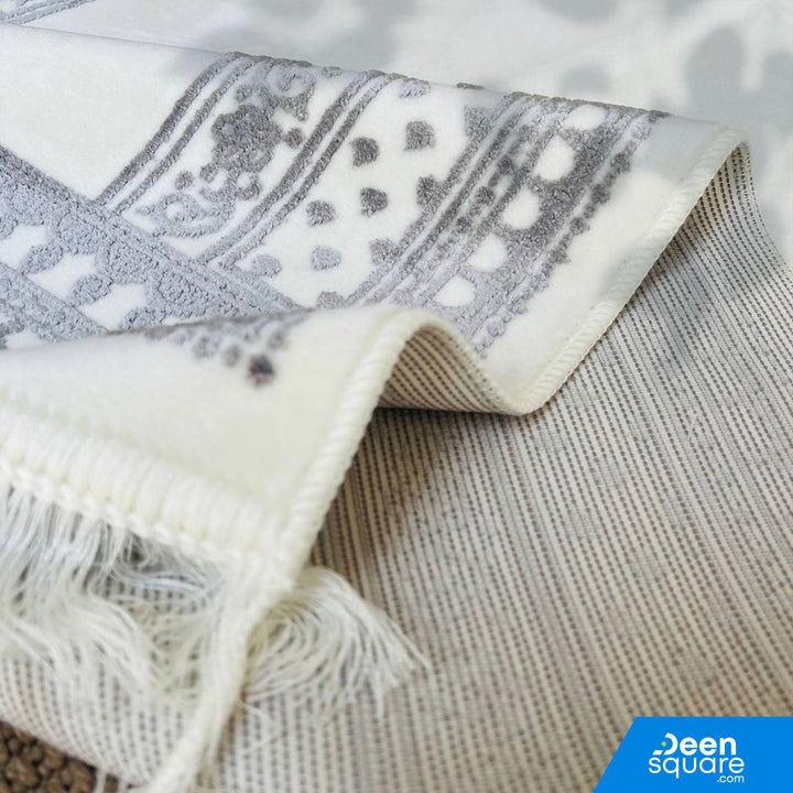 Buy Soft Prayer Mat AYDIN Turkish at deensquare.com Dubai | UAE. Comfortable Turkish سجادة صلاة with elegant border design, durable and gift-ready.
