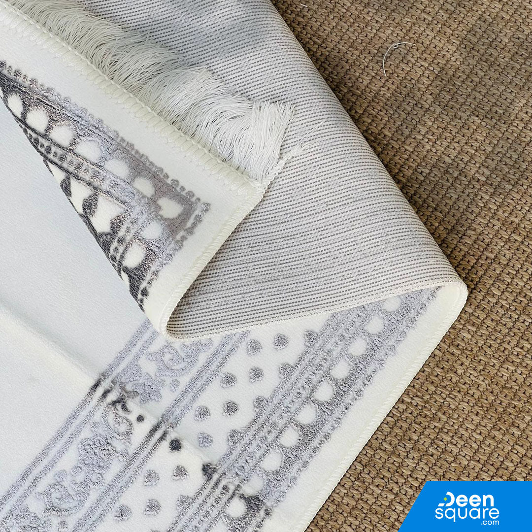 Buy Soft Prayer Mat AYDIN Turkish at deensquare.com Dubai | UAE. Comfortable Turkish سجادة صلاة with elegant border design, durable and gift-ready.
