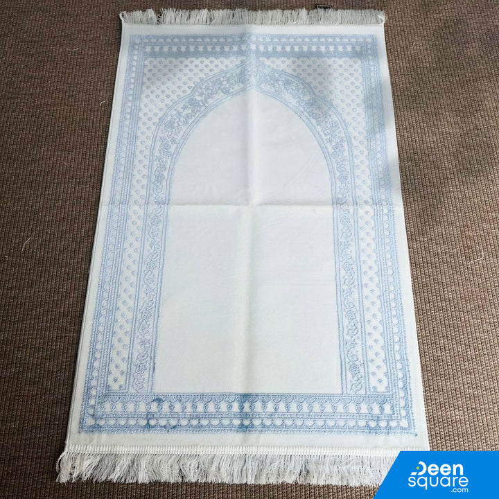 Buy Soft Prayer Mat AYDIN Turkish at deensquare.com Dubai | UAE. Comfortable Turkish سجادة صلاة with elegant border design, durable and gift-ready.