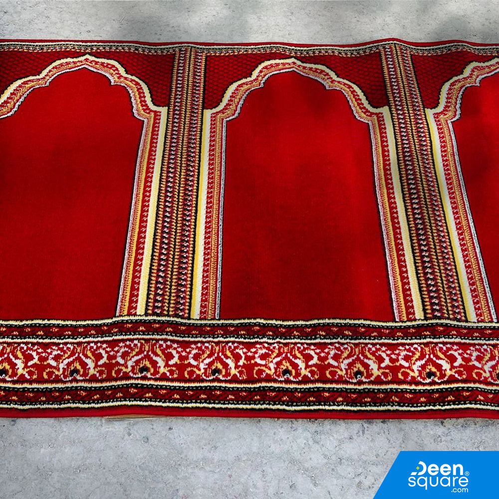 Buy Super Sabha Mosque Carpet Roll 120x1000 cm – soft, durable & elegant. Designs vary. Contact us for wholesale & delivery across UAE & worldwide.