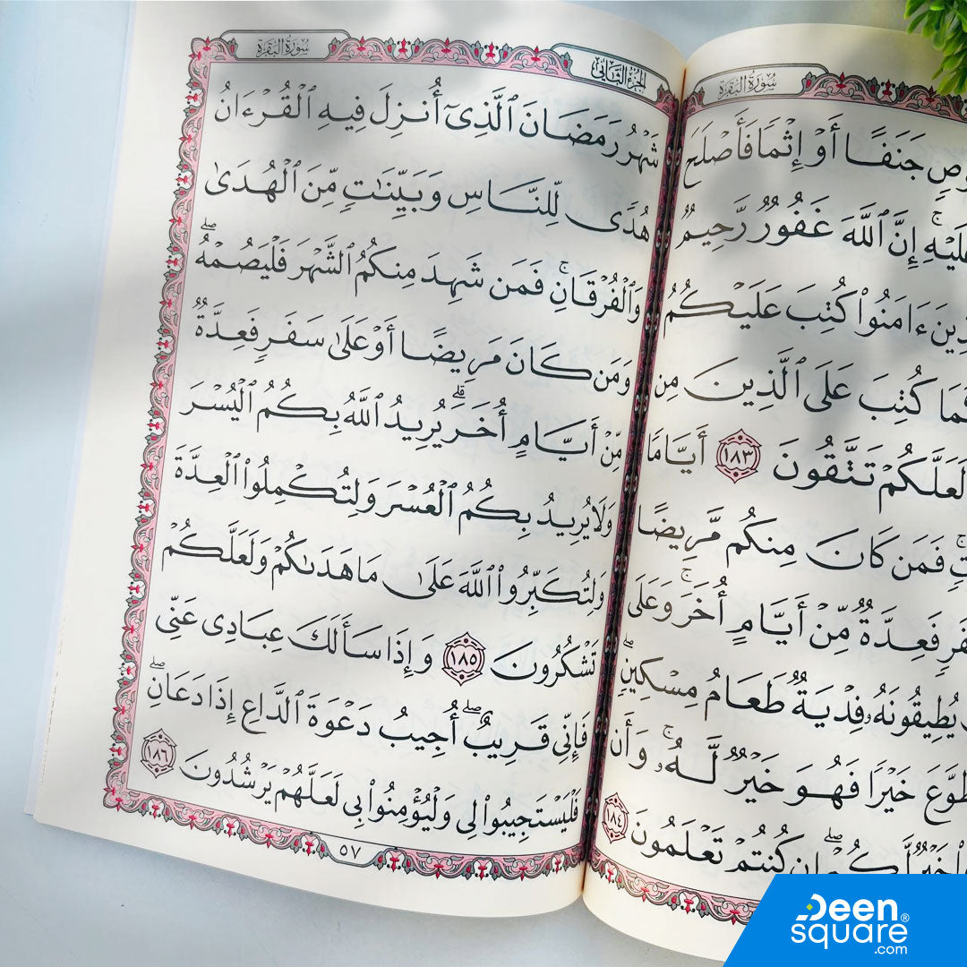 A beautifully printed, large-font edition of Surah Al-Baqarah, specially designed for students, adults, elderly readers, and anyone who prefers bigger, clearer text for easier recitation.

This Al-Safa edition features a large, crisp Uthmani script, making reading smooth and comfortable. The spacious 20×28 cm page size is perfect for home recitation, Quran circles, teaching sessions, and visually comfortable reading.

Printed with high-quality ink on durable paper, this edition provides a premium experience
