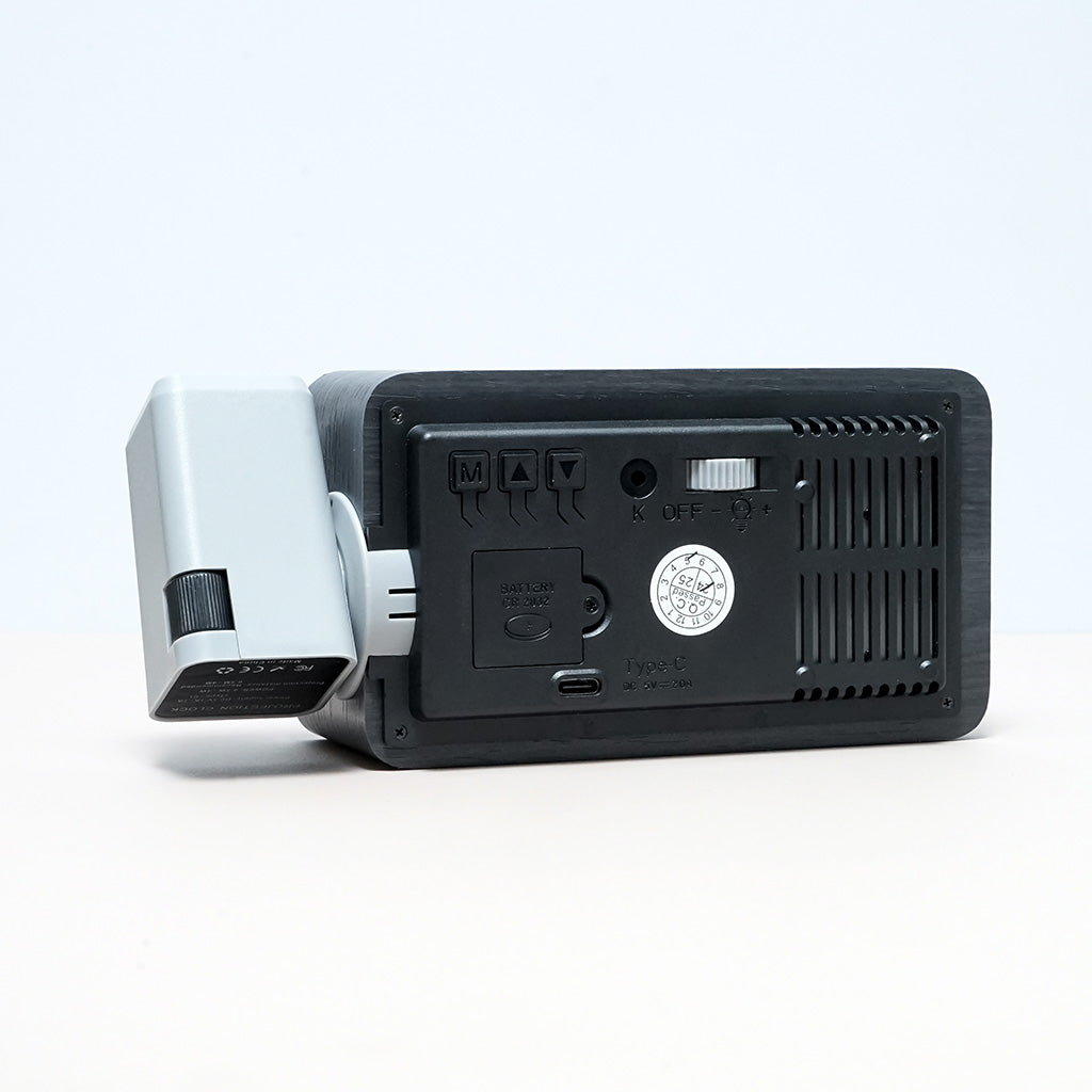 Buy Wooden Projection Clock T009 Black at deensquare.com Dubai UAE. Stylish LED clock with projection, alarm, date &amp; temperature display.