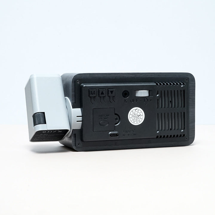 Buy Wooden Projection Clock T009 Black at deensquare.com Dubai UAE. Stylish LED clock with projection, alarm, date &amp; temperature display.