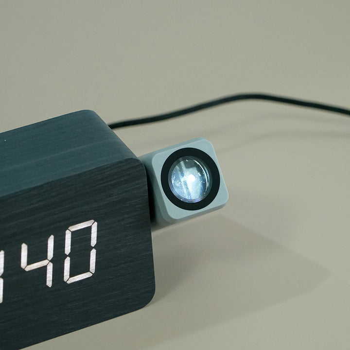Buy Wooden Projection Clock T009 Black at deensquare.com Dubai UAE. Stylish LED clock with projection, alarm, date &amp; temperature display.