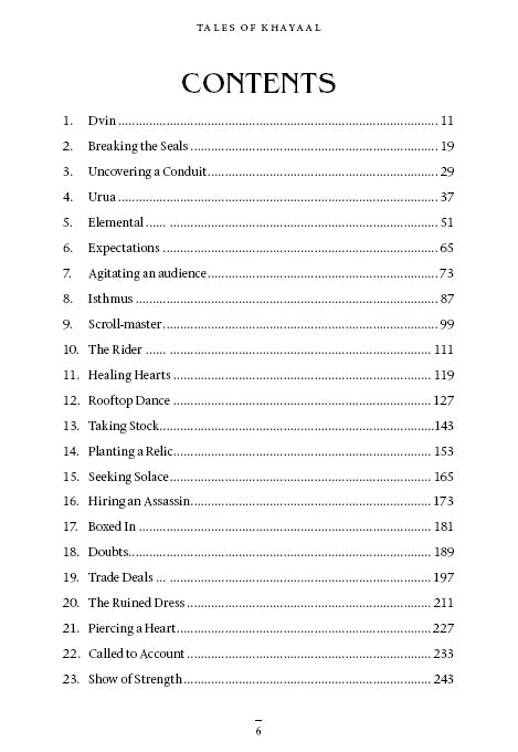 Tales of Khayaal Book 1 Aron – Epic Fantasy Sci-Fi Series by Rehan Khan table of contents