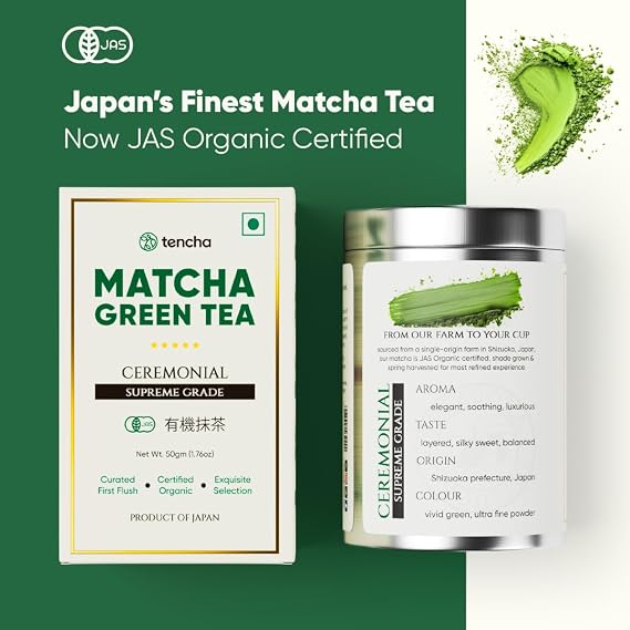 Shop Tencha Ceremonial Organic Matcha Tea 50g. Fast shipping in Dubai and delivery across UAE from DeenSquare.com.