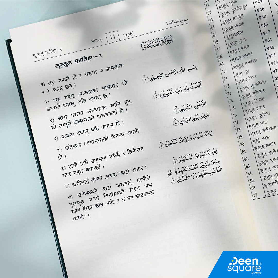 The Noble Quran in Nepali inside pages