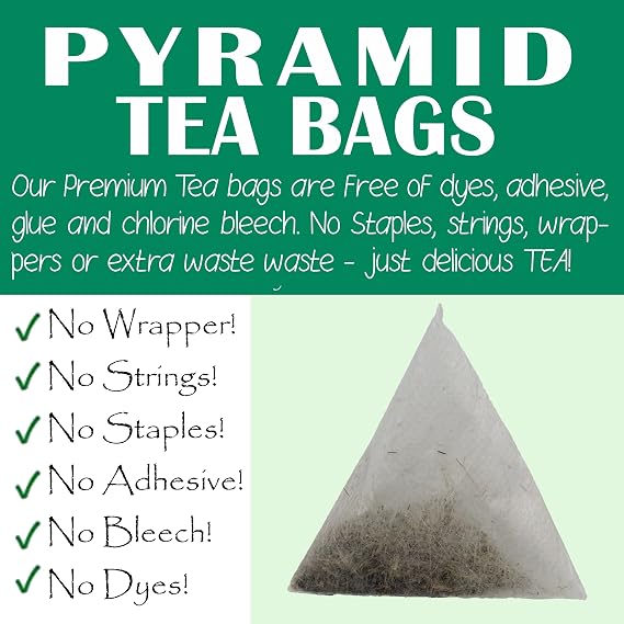 Enjoy organic chamomile tea in 30 pyramid tea bags. Caffeine-free herbal tea with a soothing floral taste, packed in a resealable eco-friendly pouch.