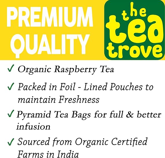 Enjoy organic red raspberry leaf tea in 40 pyramid tea bags. Caffeine-free, additive-free herbal tea packed in a resealable eco-friendly pouch.
