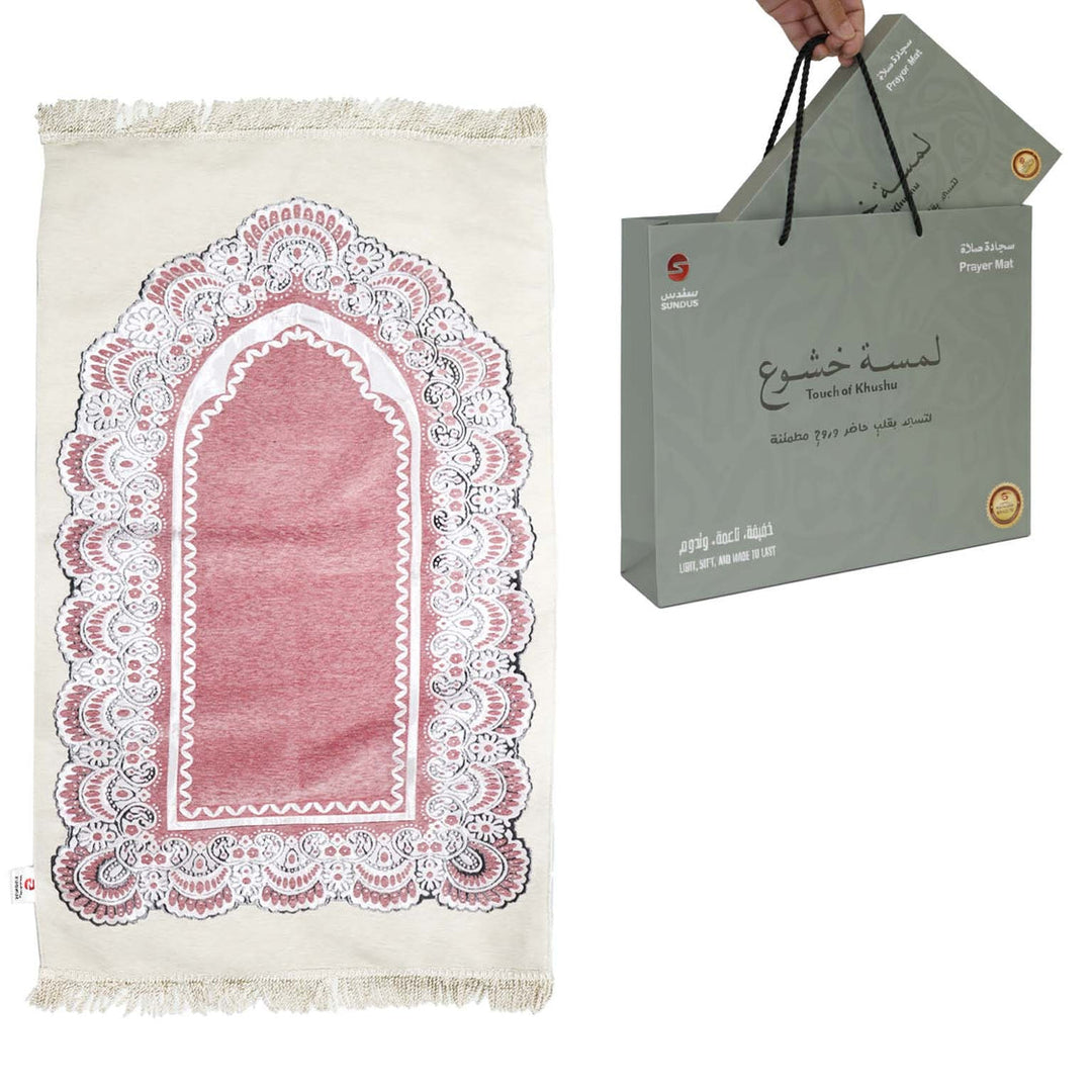 Touch of Kushu Prayer Mat Sundus Light Weight prayer mat pink