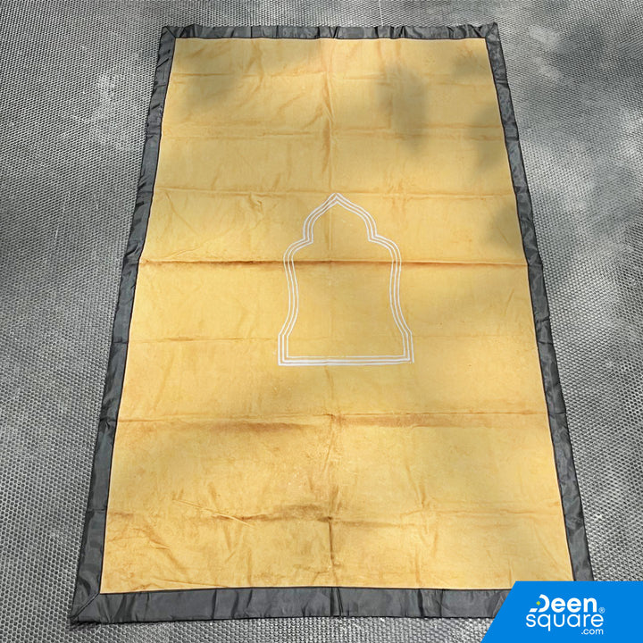 This Travel Prayer Mat (سجادة صلاة سفري) is designed for comfort, convenience, and portability. Made with dual surfaces—one side soft velvet and the other side waterproof plastic—it provides both comfort and protection, making it ideal for travelers, office workers, students, and outdoor prayers.

Its compact and foldable design makes it easy to carry in your bag, backpack, or car. The 65×115 cm size is perfect for adults and ensures a clean, comfortable space for Salah anywhere.

Available in assorted colo