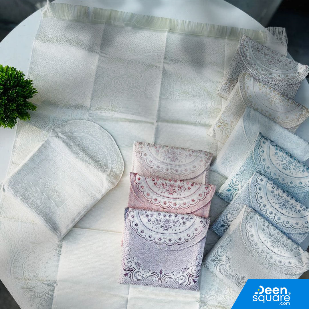 Travel Prayer Mat with Pouch – Lightweight &amp; Compact – Made in Turkey (70 x 110 cm)
Pray comfortably anywhere with this high-quality travel prayer mat – a perfect blend of portability and elegance.