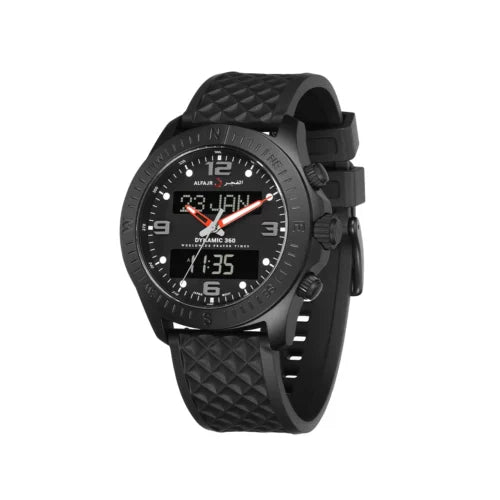 Al Fajr Dynamic 360 Azan Watch Black Dial WH-24 – Black Strap
