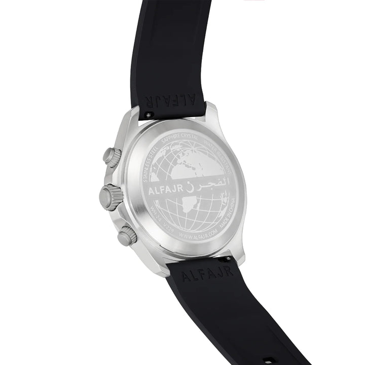 Al Fajr Dynamic 360 Azan Watch Silver Dial WH-24 – Black Strap