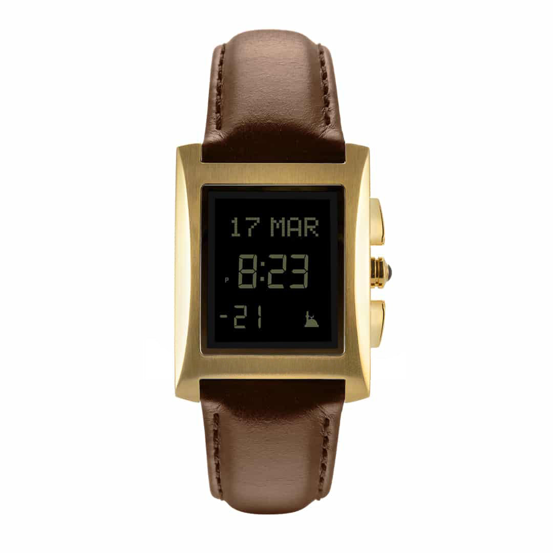 Al Fajr Classic Leather Black LCD Watch: WL-08L