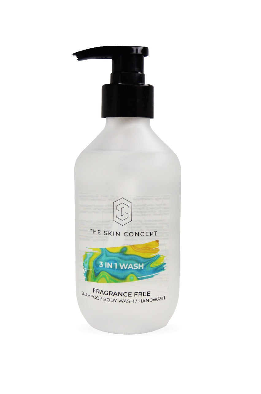 Fragrance Free 3 in 1 Wash (Shampoo, Body & Hand Wash) - The Skin Concept