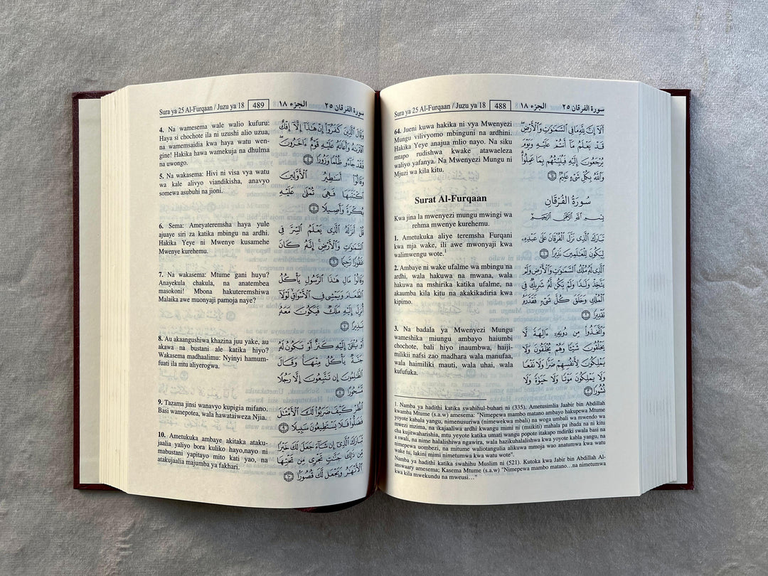 The Noble Quran with Swahili Translation | ترجمة و تفسير معاني القران الكريم باللغة السواحلية