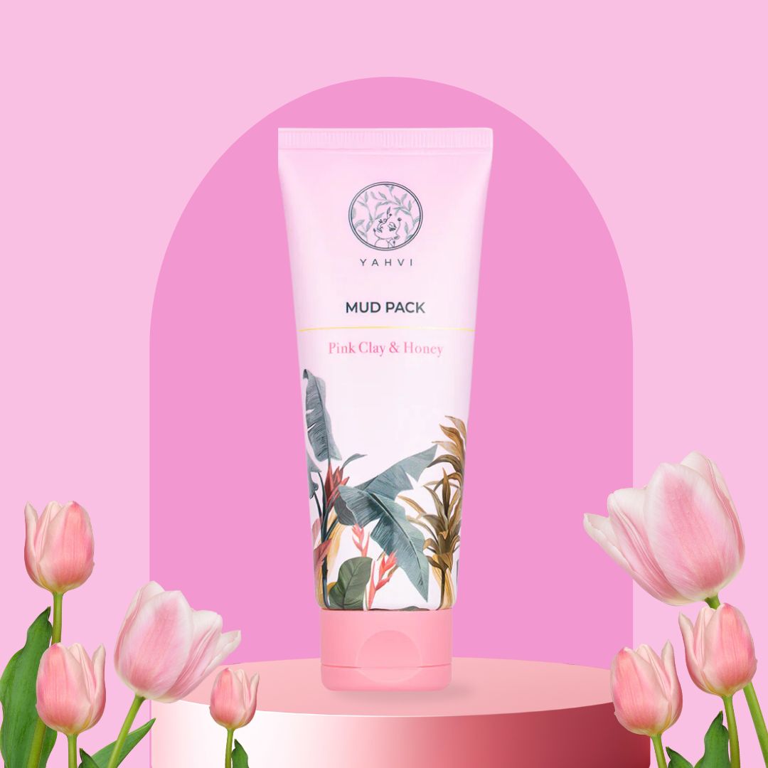 Buy Yahvi Pink Clay & Honey Mud Pack for deep skin cleansing, detox & glow. Shop at deensquare.com | Dubai UAE