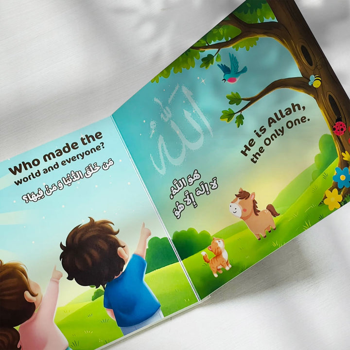 Buy Who is Allah? Arabic &amp; English Islamic board book for children by Arshad Shaikh. Buy at deensquare.com + Dubai | UAE.
