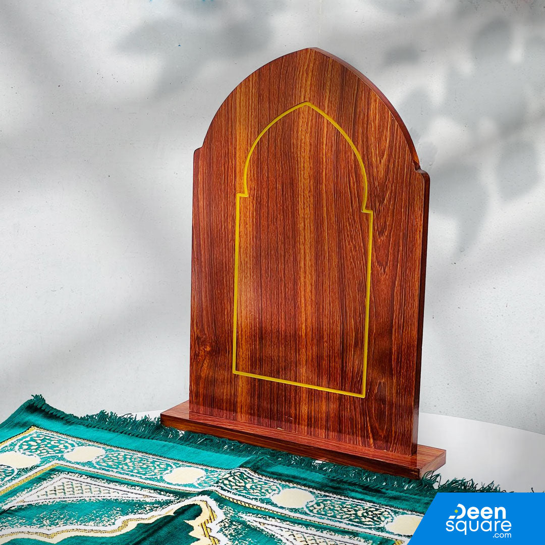The Wooden Sutrah for Prayers (12×18 inches) is a Sunnah-compliant prayer accessory designed to be placed in front of the person performing Salah. Using a sutrah helps maintain concentration during prayer and prevents people from passing directly in front of the worshipper.

Made from durable wooden material, this larger 12×18 inches size provides excellent visibility and stability, making it ideal for home prayers, masjids, prayer halls, and Islamic centers. Its simple and clean design blends well with any