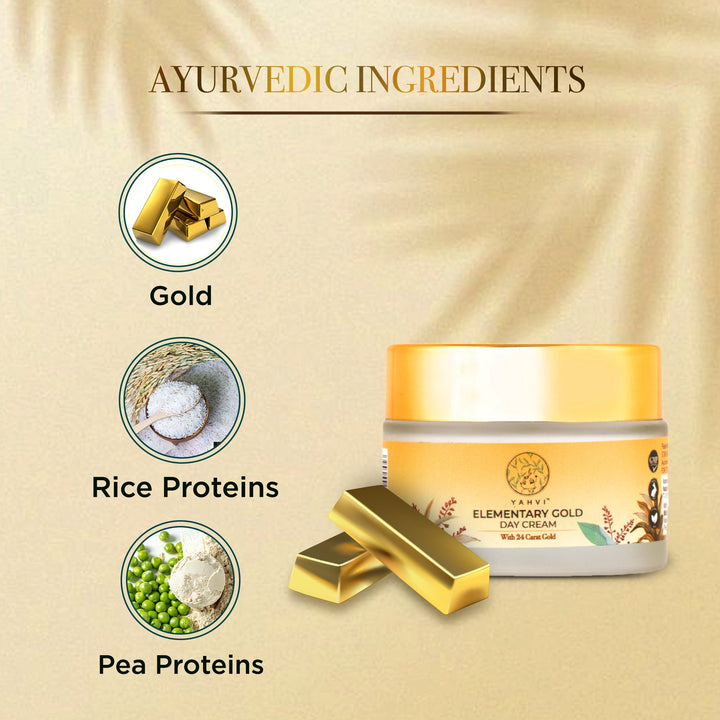 Elementary gold day cream 50ML | Deeply nourishing &amp; hydrating your skin | Yahvi