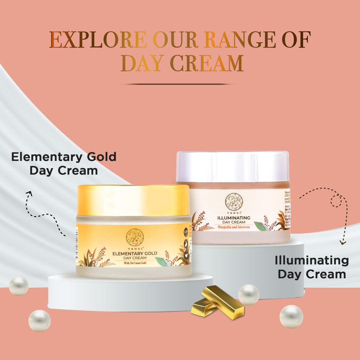 Buy Yahvi Illuminating Day Cream with Manjistha, Aloe Vera &amp; Rice Proteins for hydrated glowing skin. Shop at deensquare.com | Dubai UAE.