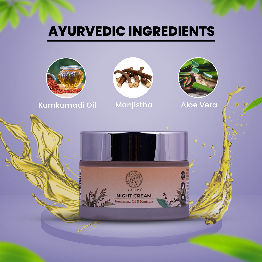 Buy Yahvi Kumkumadi Oil &amp; Manjistha Night Cream for deep hydration and radiant skin. Shop at deensquare.com | Dubai UAE.
