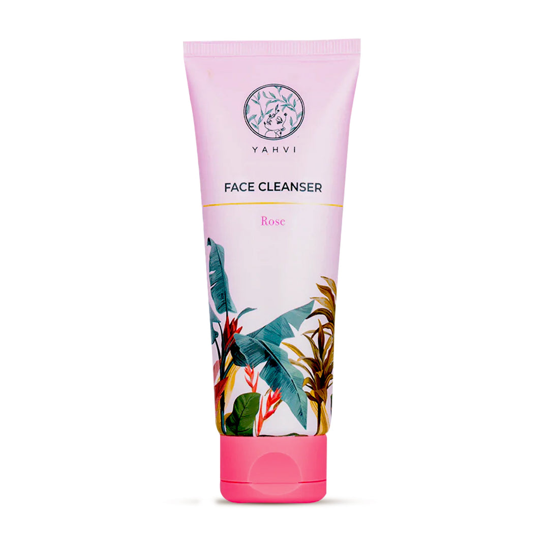 Buy Yahvi Rose Face Cleanser with Rose Water, Glycerin &amp; Aloe Vera for gentle hydration and soft skin. Shop at deensquare.com | Dubai UAE.