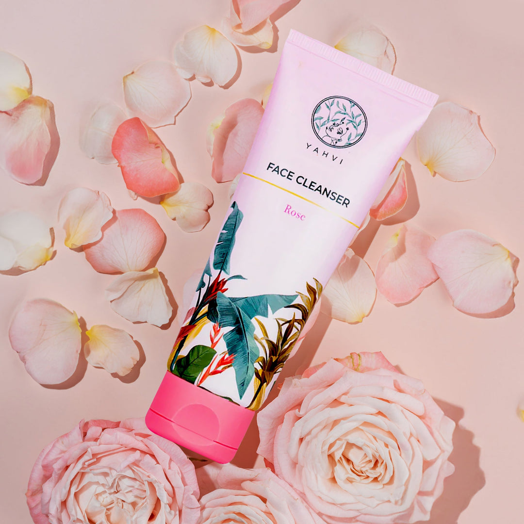 Buy Yahvi Rose Face Cleanser with Rose Water, Glycerin &amp; Aloe Vera for gentle hydration and soft skin. Shop at deensquare.com | Dubai UAE.