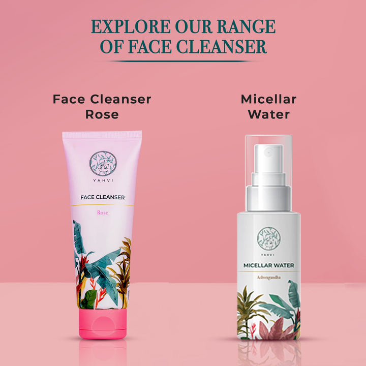 Buy Yahvi Rose Face Cleanser with Rose Water, Glycerin &amp; Aloe Vera for gentle hydration and soft skin. Shop at deensquare.com | Dubai UAE.