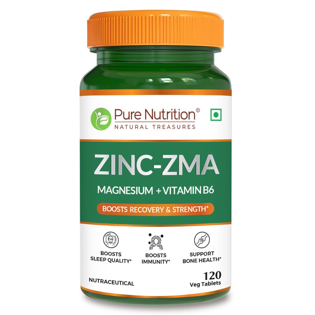 Zinc ZMA - 120 Veg Tablets | 800mg with Zinc, Magnesium Aspartate & Vitamin B6