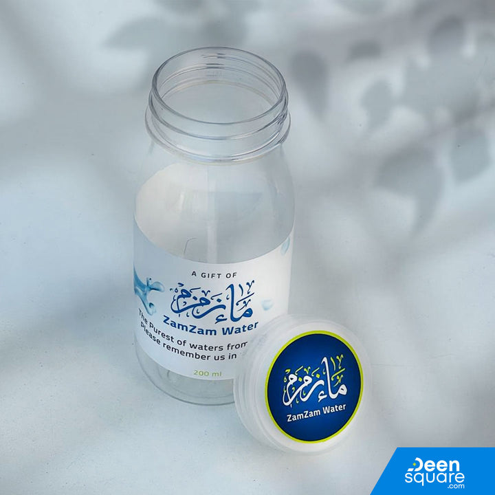 zam zam bottle, empty zam zam bottle, gifting bottle, umrah gifts, hajj gifts, islamic gifts, 200 ml bottle, zamzam container, pilgrimage gifts, deen square