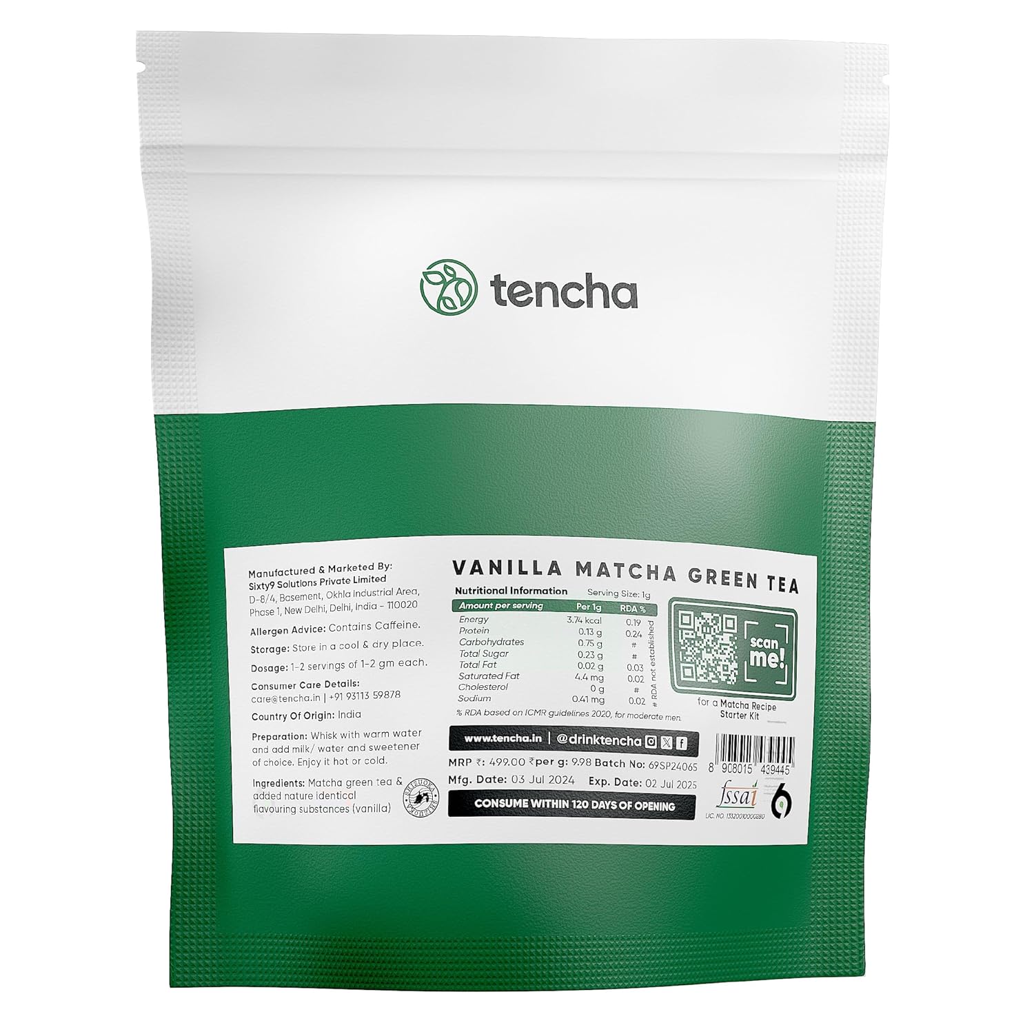 Tencha Vanilla Matcha Green Tea 50g